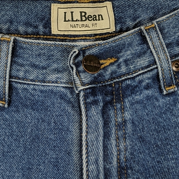 LL Bean Natural Fit Flannel Lined Jeans Size 32/34 - Picture 6 of 10